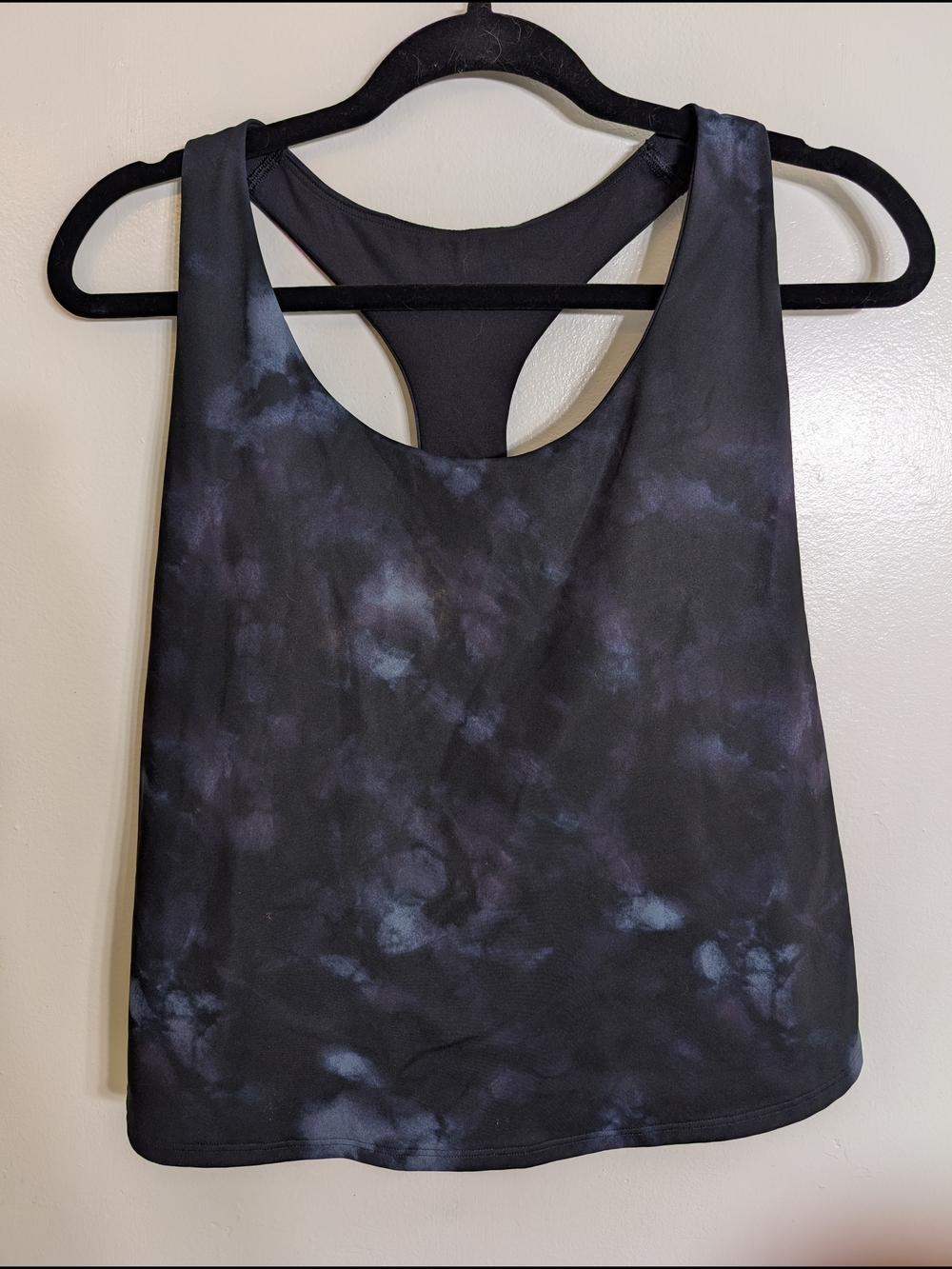 Old Navy Black and Blue Tie-Dye Racerback Bra Tank
